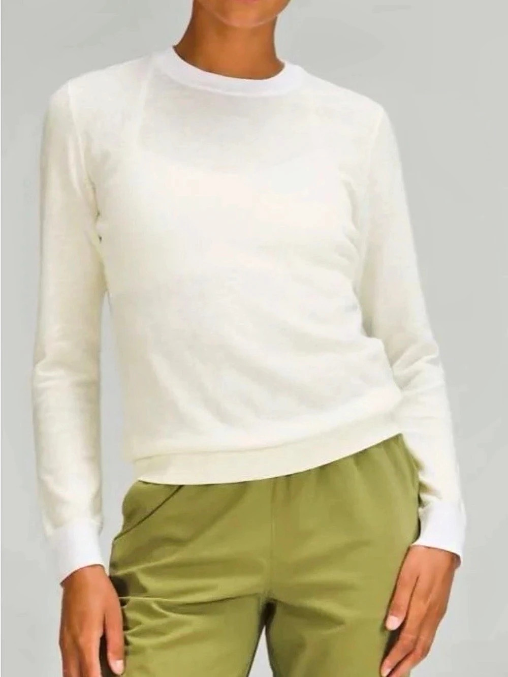Lululemon Silk-Blend Crewneck Sweater Cream NWT SZ S